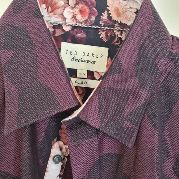 Purple/Maroon long sleeve mens shirt Medium - Picture 2 of 2